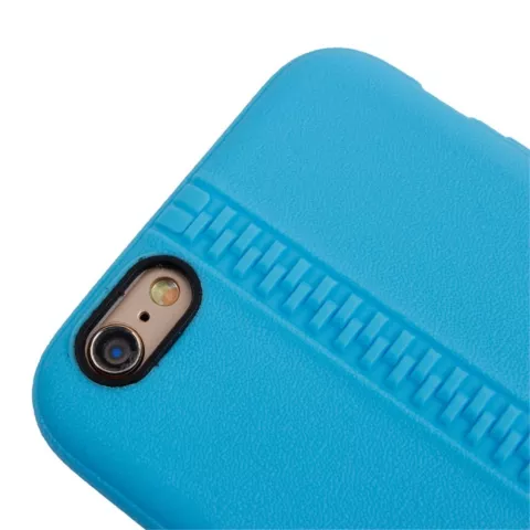 Robuste H&uuml;lle mit nachgeahmtem Reissverschluss iPhone 6 6s Blaue Silikonh&uuml;lle