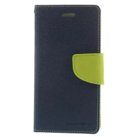 Original Mercury Goospery Blue Wallet B&uuml;cherregal iPhone 6 6s Dunkelblaues Leder - Brieftasche