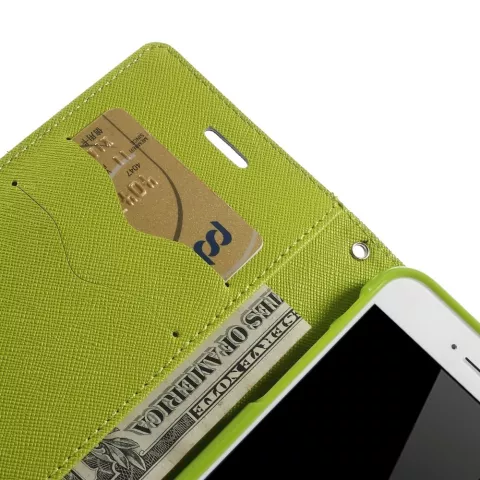 Original Mercury Goospery Blue Wallet B&uuml;cherregal iPhone 6 6s Dunkelblaues Leder - Brieftasche