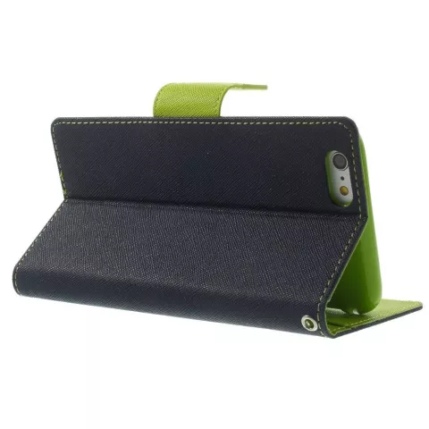 Mercury Goospery Blue Wallet B&uuml;cherregal iPhone 6 Plus 6s Plus Dunkelblaues Leder Wallet Case