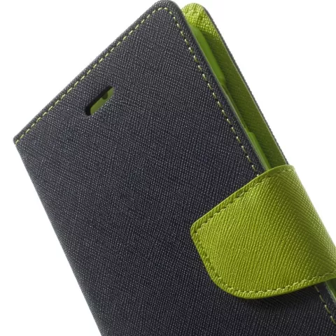 Mercury Goospery Blue Wallet B&uuml;cherregal iPhone 6 Plus 6s Plus Dunkelblaues Leder Wallet Case