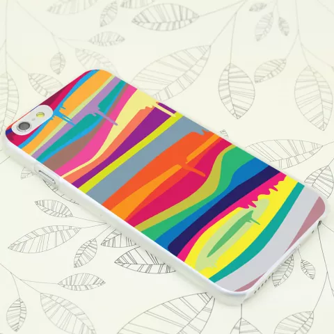 Bunte Hartschalenh&uuml;lle iPhone 6 Plus 6s Plus Regenbogenfarbh&uuml;lle Lackdesign