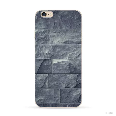 Natursteinh&uuml;lle grau-blau iPhone 6 6s Silikonh&uuml;lle Steinh&uuml;lle