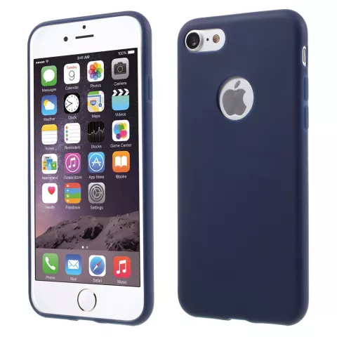 Feste blaue Silikonh&uuml;lle iPhone 7 8 Blaue H&uuml;lle Blaue H&uuml;lle