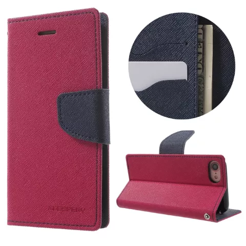 Leder-Brieftaschenh&uuml;lle Mercury Goospery Kompatibel mit iPhone 7 8 SE 2020 SE 2022 Original rosa