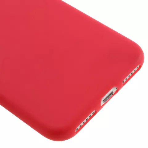 Feste rote Silikonh&uuml;lle iPhone 7 8 Rote Abdeckung Rote H&uuml;lle