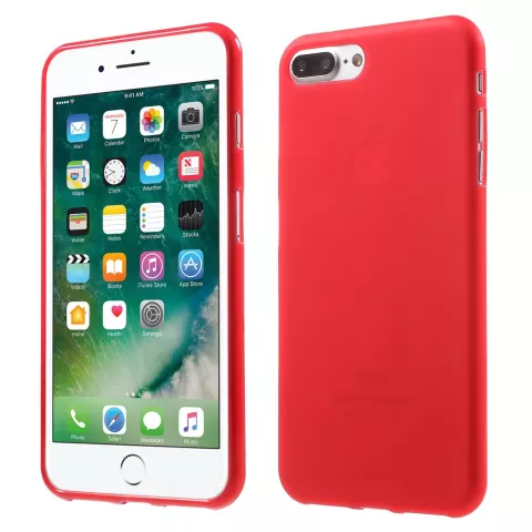 Rote Silikonh&uuml;lle iPhone 7 Plus 8 Plus Rote Abdeckung solide rote H&uuml;lle