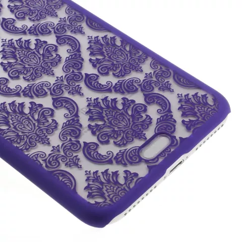 Lila Hardcase Henna-Muster iPhone 7 Plus 8 Plus transparente Abdeckung