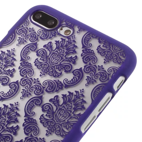 Lila Hardcase Henna-Muster iPhone 7 Plus 8 Plus transparente Abdeckung