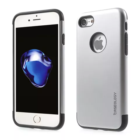 Caseology Silberh&uuml;lle iPhone 7 8 Silber TPU Silikonh&uuml;lle Schwarze Abdeckung