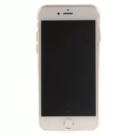 Schwarze Henna-H&uuml;lle Damastblume iPhone 7 8 SE 2020 SE 2022 Silikon-TPU-H&uuml;lle weiss
