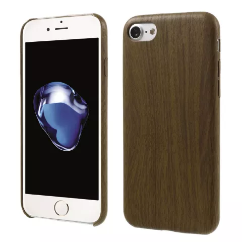 Silikon Holzetui iPhone 7 8 SE 2020 SE 2022 TPU-Holzabdeckung Dunkles Holzimitat