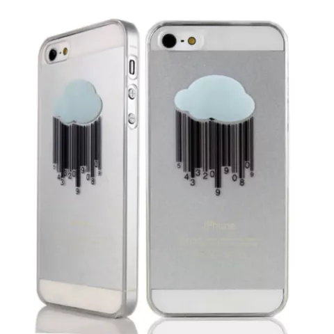 Robuste Hartschale mit Cloud iPhone 4 und 4s Transparente Regenh&uuml;lle
