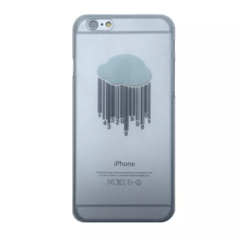 Cloud Cover Hard Case iPhone 6 Plus 6s Plus Klare Abdeckung Barcode Regen