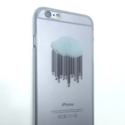 Cloud Cover Hard Case iPhone 6 Plus 6s Plus Klare Abdeckung Barcode Regen