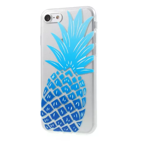 Blaue Ananas H&uuml;lle TPU iPhone 7 8 SE 2020 SE 2022 Klare H&uuml;lle Blau