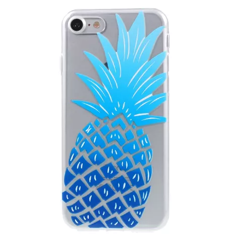 Blaue Ananas H&uuml;lle TPU iPhone 7 8 SE 2020 SE 2022 Klare H&uuml;lle Blau