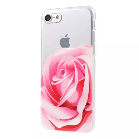 Rosa Rose TPU H&uuml;lle iPhone 7 8 SE 2020 SE 2022 klare H&uuml;lle Blumenh&uuml;lle