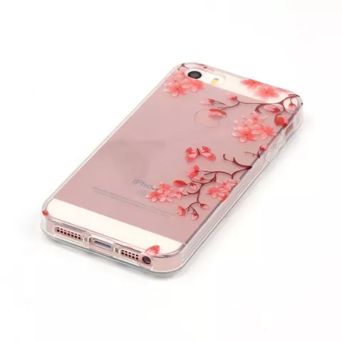 Bl&uuml;te TPU iPhone 5 5s SE 2016 H&uuml;lle - Klar - Blumenzweige - Blumen