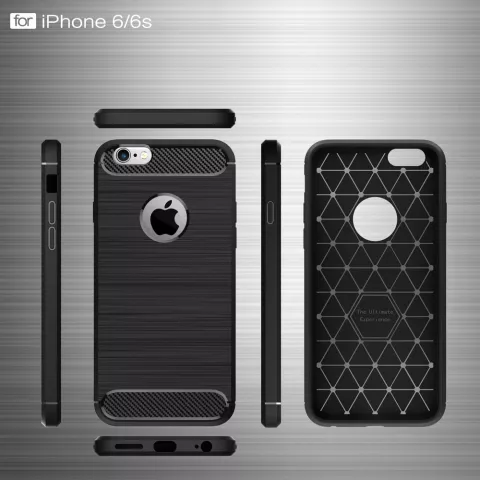 Carbon Armor Schutzh&uuml;lle f&uuml;r iPhone 6 6s TPU - Schwarz