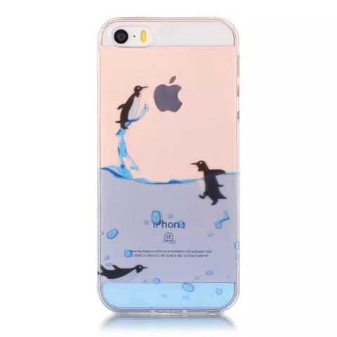 Transparente TPU Pinguin H&uuml;lle f&uuml;r das iPhone 5 5s und SE 2016