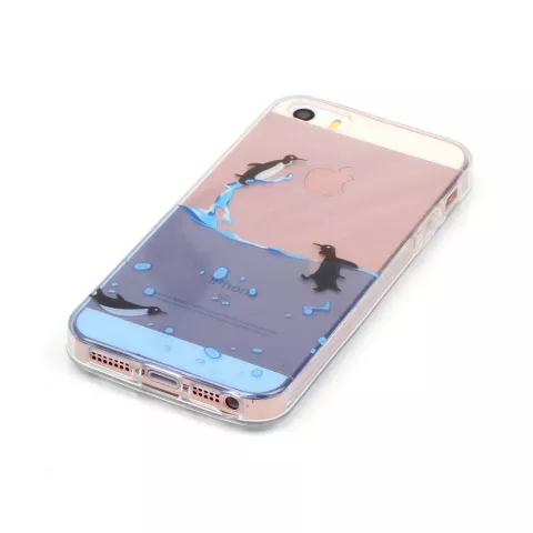 Transparente TPU Pinguin H&uuml;lle f&uuml;r das iPhone 5 5s und SE 2016