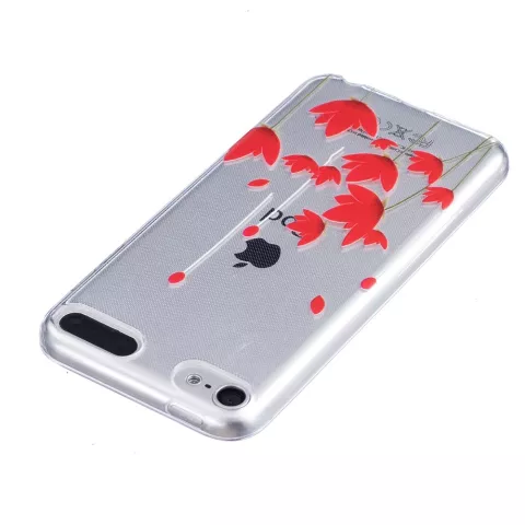 Rote Blumen Fall TPU transparente Abdeckung iPod Touch 5 6 7