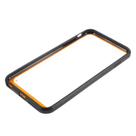 Hybrid stossfeste H&uuml;lle iPhone 6 6s Schwarz Orange Transparent