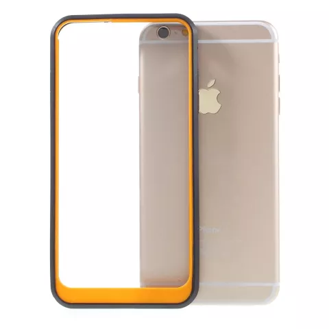 Hybrid stossfeste H&uuml;lle iPhone 6 6s Schwarz Orange Transparent