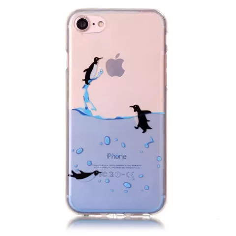 Klare iPhone 7 8 SE 2020 SE 2022 TPU Pinguin H&uuml;lle transparente H&uuml;lle