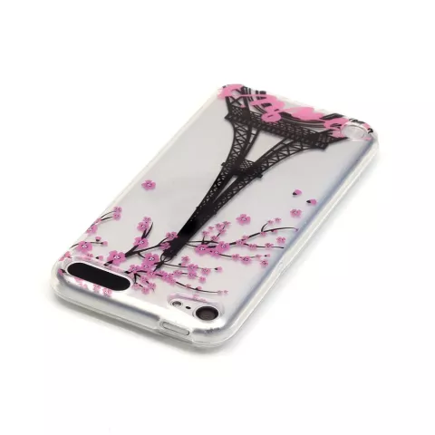 Paris rosa Bl&uuml;te transparent iPod Touch 5 6 7 TPU Silikonh&uuml;lle