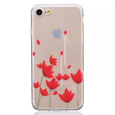 TPU Fall iPhone 7 8 SE 2020 SE 2022 Aufdruck Mohn Fall rote Blumen