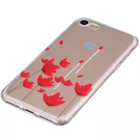 TPU Fall iPhone 7 8 SE 2020 SE 2022 Aufdruck Mohn Fall rote Blumen