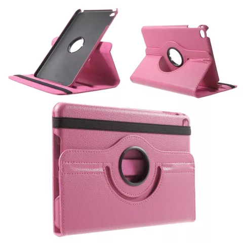 Rosa Leder iPad Mini 4 &amp; iPad Mini 5 (2019) drehbare H&uuml;lle
