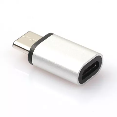 Micro USB zu USB C Adapter silber