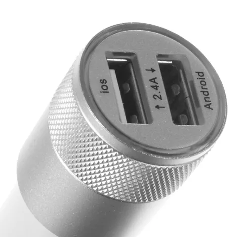 Universal Silver Autoladeger&auml;t - Dual USB 2.4 Ampere - Autoladeger&auml;t silber