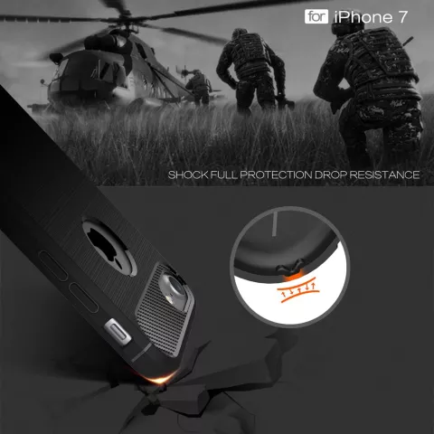 Black Carbon Armor iPhone 7 8 TPU H&uuml;lle