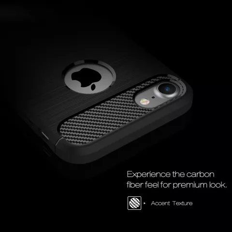 Black Carbon Armor iPhone 7 8 TPU H&uuml;lle