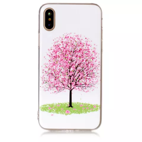 Rosa Blumenbaum iPhone X XS Fall Bl&uuml;te TPU Fall