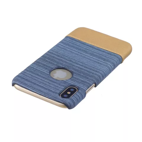 Staubblaue Leder braune Kombinationsh&uuml;lle f&uuml;r iPhone X XS Hardcase Cover