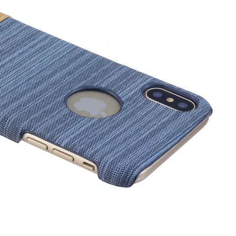 Staubblaue Leder braune Kombinationsh&uuml;lle f&uuml;r iPhone X XS Hardcase Cover