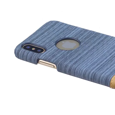 Staubblaue Leder braune Kombinationsh&uuml;lle f&uuml;r iPhone X XS Hardcase Cover