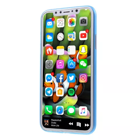 Blaue H&uuml;lle iPhone X XS TPU transparente H&uuml;lle