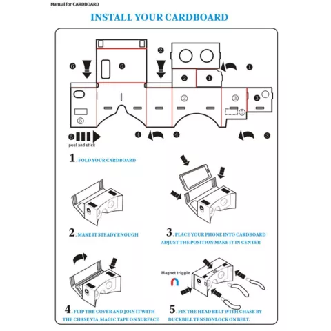 Universal Cardboard VR Brille - NFC Brille - Stirnband - DIY