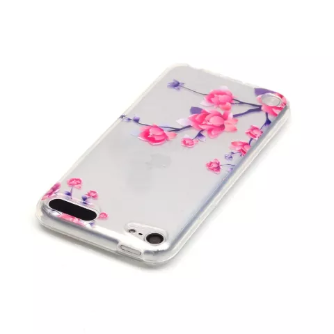 Durchscheinende Blumenh&uuml;lle f&uuml;r iPod Touch 5 6 7 H&uuml;lle Zweige lila rosa