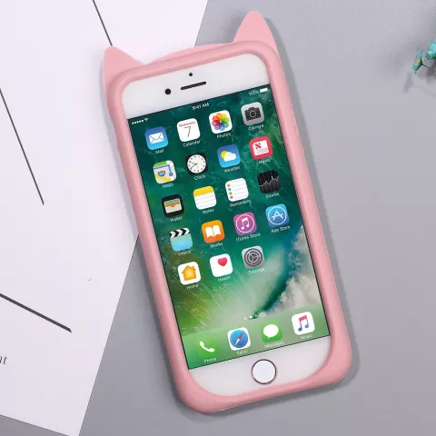 Rosa K&auml;tzchen Schnurrhaare iPhone 7 8 SE 2020 SE 2022 H&uuml;lle Fall Abdeckung K&auml;tzchen