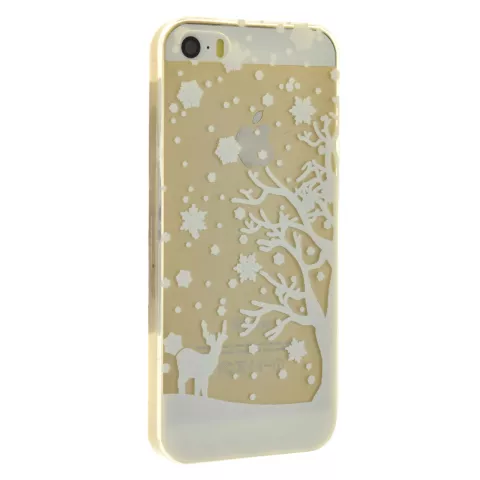 Weisse Winter Weihnachten Silikon iPhone 5 5s SE 2016 H&uuml;lle H&uuml;lle Abdeckung