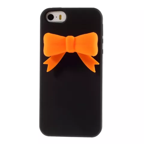 Schwarze 3D orange Fliege iPhone 5 5s SE 2016 H&uuml;llenh&uuml;lle Abdeckung