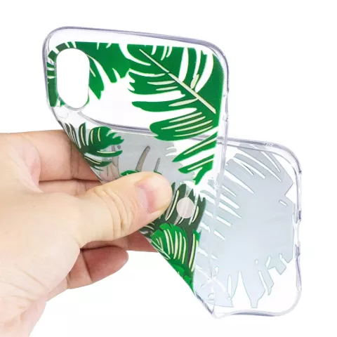 L&auml;sst TPU H&uuml;lle transparent iPhone X XS Abdeckung gr&uuml;ne Natur H&uuml;lle