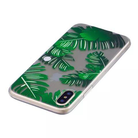 L&auml;sst TPU H&uuml;lle transparent iPhone X XS Abdeckung gr&uuml;ne Natur H&uuml;lle